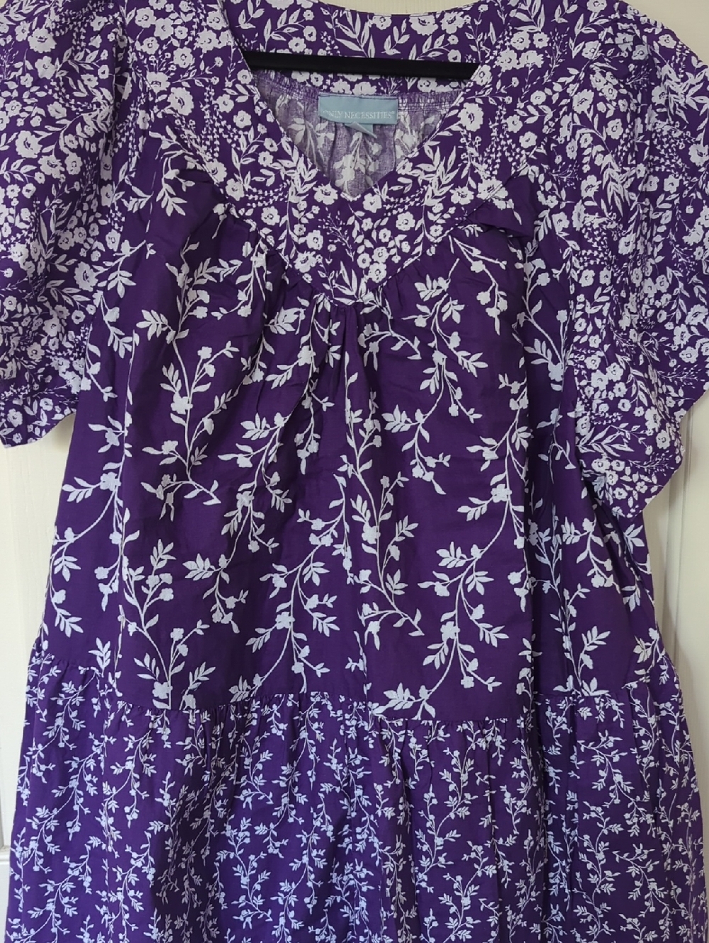 Only Necessities Purple Ladies Floral Dress/Mumu Size 1X 22/24 - Picture 2 of 12